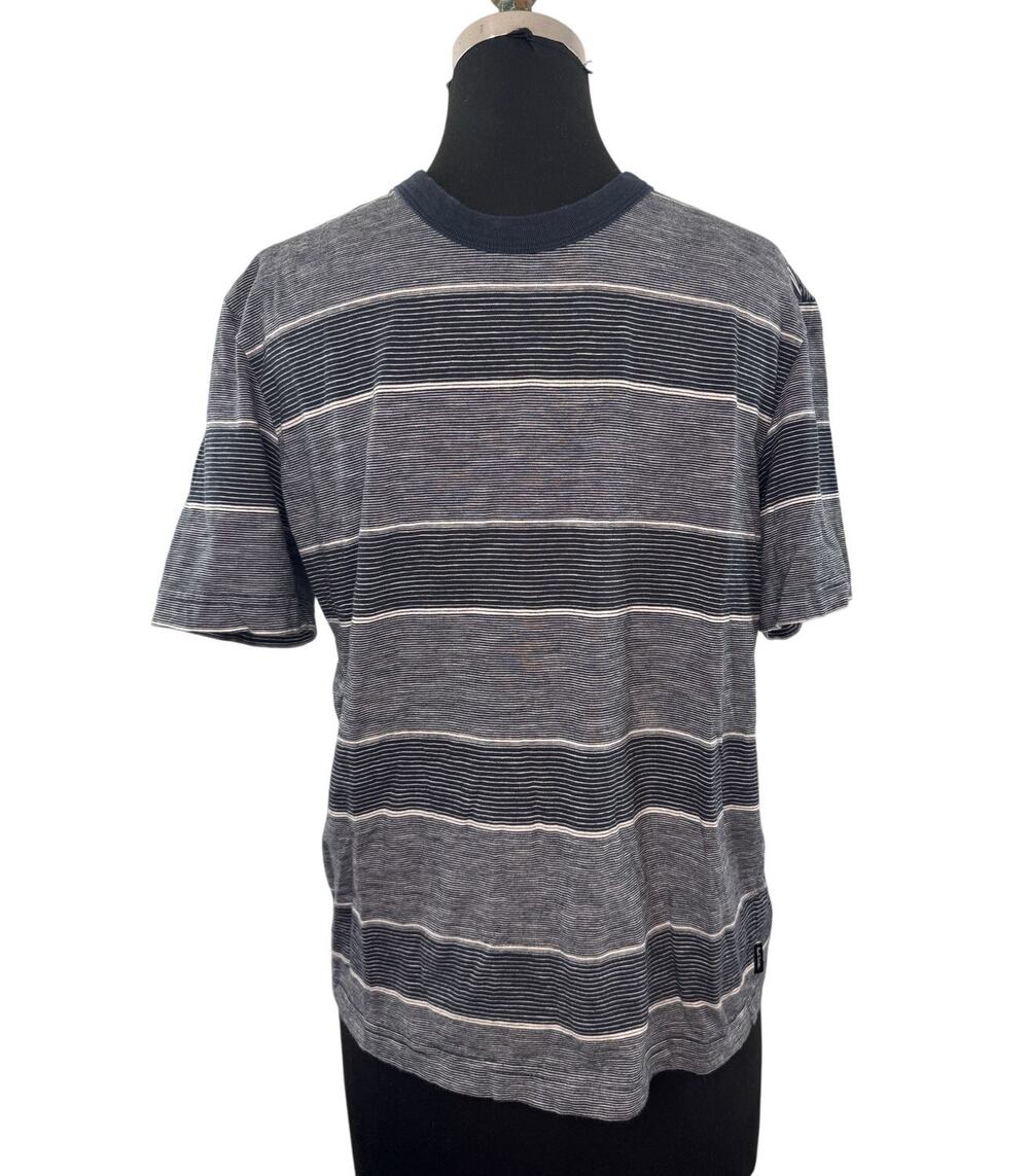 Paul Smith Navy White Men's T-Shirt Cotton Pinstripe Crew Neck Tee Size Small S
